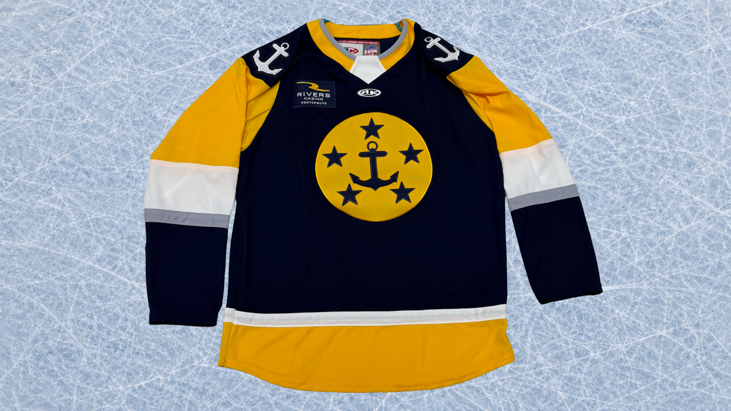 26-27 Navy Admirals Youth Replica Jersey