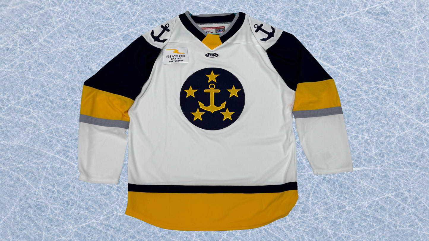 26-27 White Admirals Youth Replica Jersey