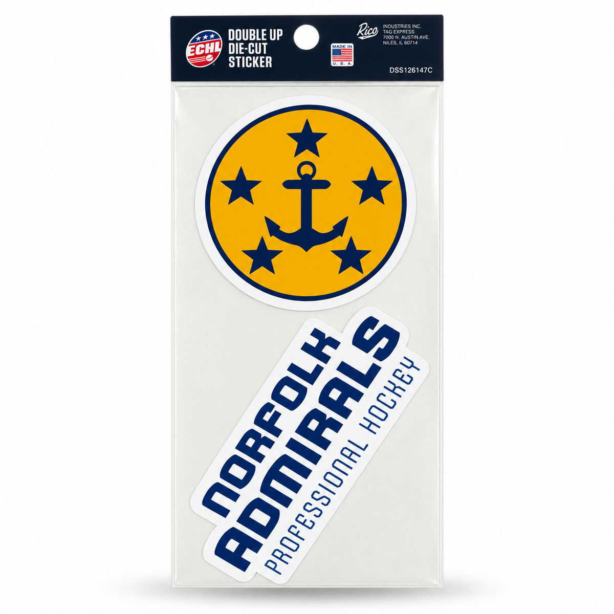 Norfolk Admirals Die Cut Sticker