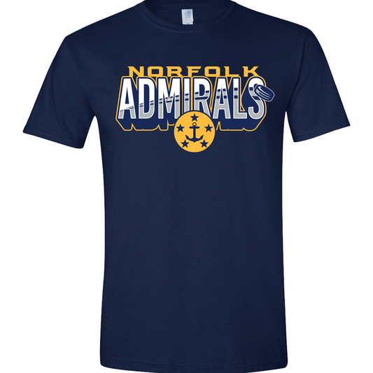 New Norfolk Admirals Navy Tee 25-26