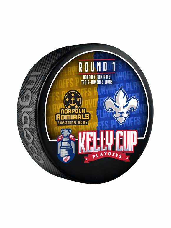 Round One Commemorative Dueling Logos Puck