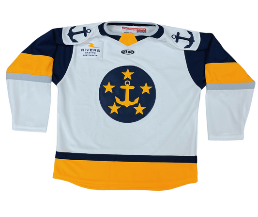 New 24-25 White Admirals Youth Replica Jersey