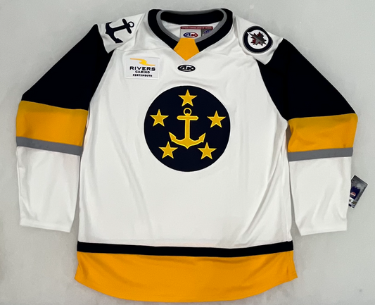 New 25-26 White Admirals Youth Replica Jersey