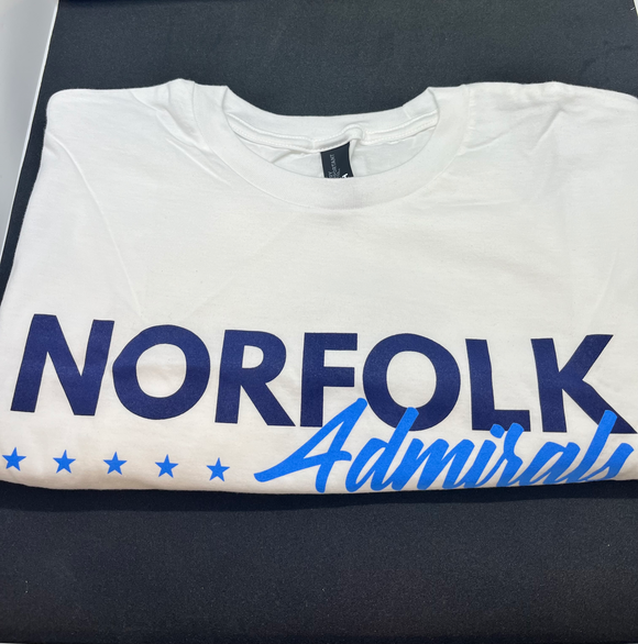 Norfolk Admirals Script Adult T-Shirt