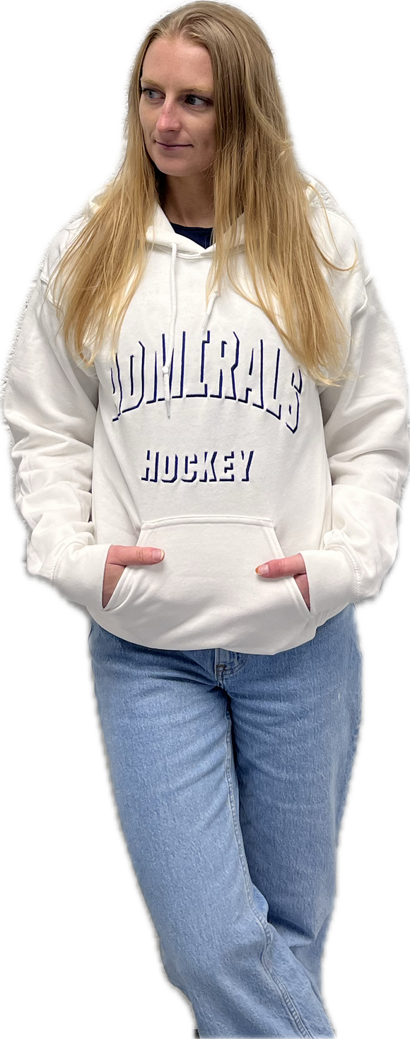 Admirals White Drop Shadow Hoodie