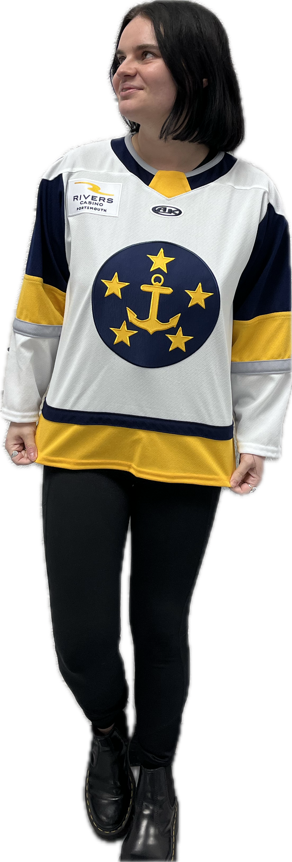 New 24-25 White Admirals Youth Replica Jersey