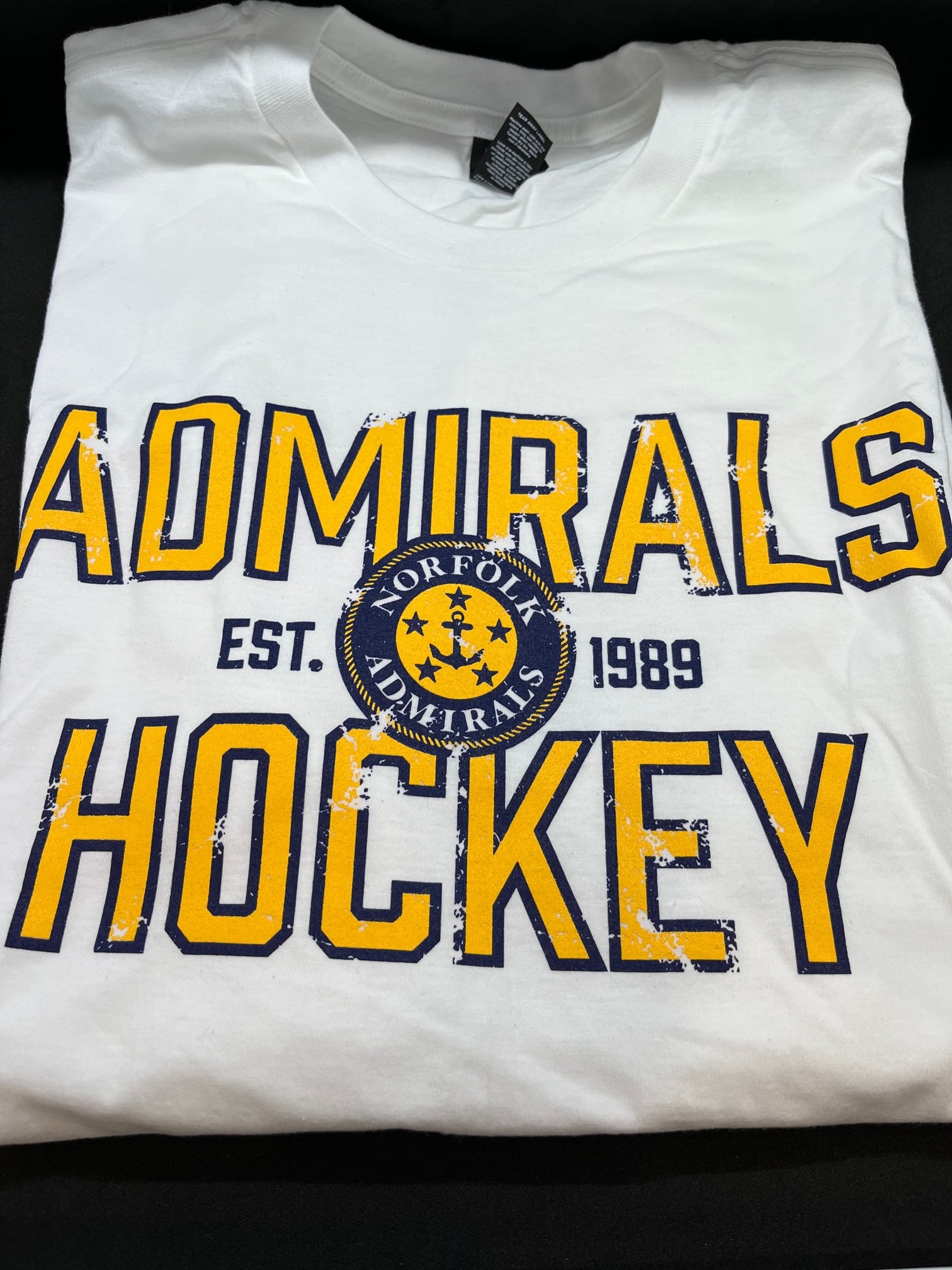 Norfolk Admirals T Shirt White Faded Block Norfolk Admirals Hockey norfolk-admirals-t-shirt-white-faded-block-norfolk-admirals-hockey